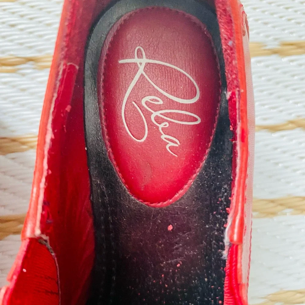 Reba Red Leather Cowgirl Ankle Boots Size 8 - Picture 6 of 9